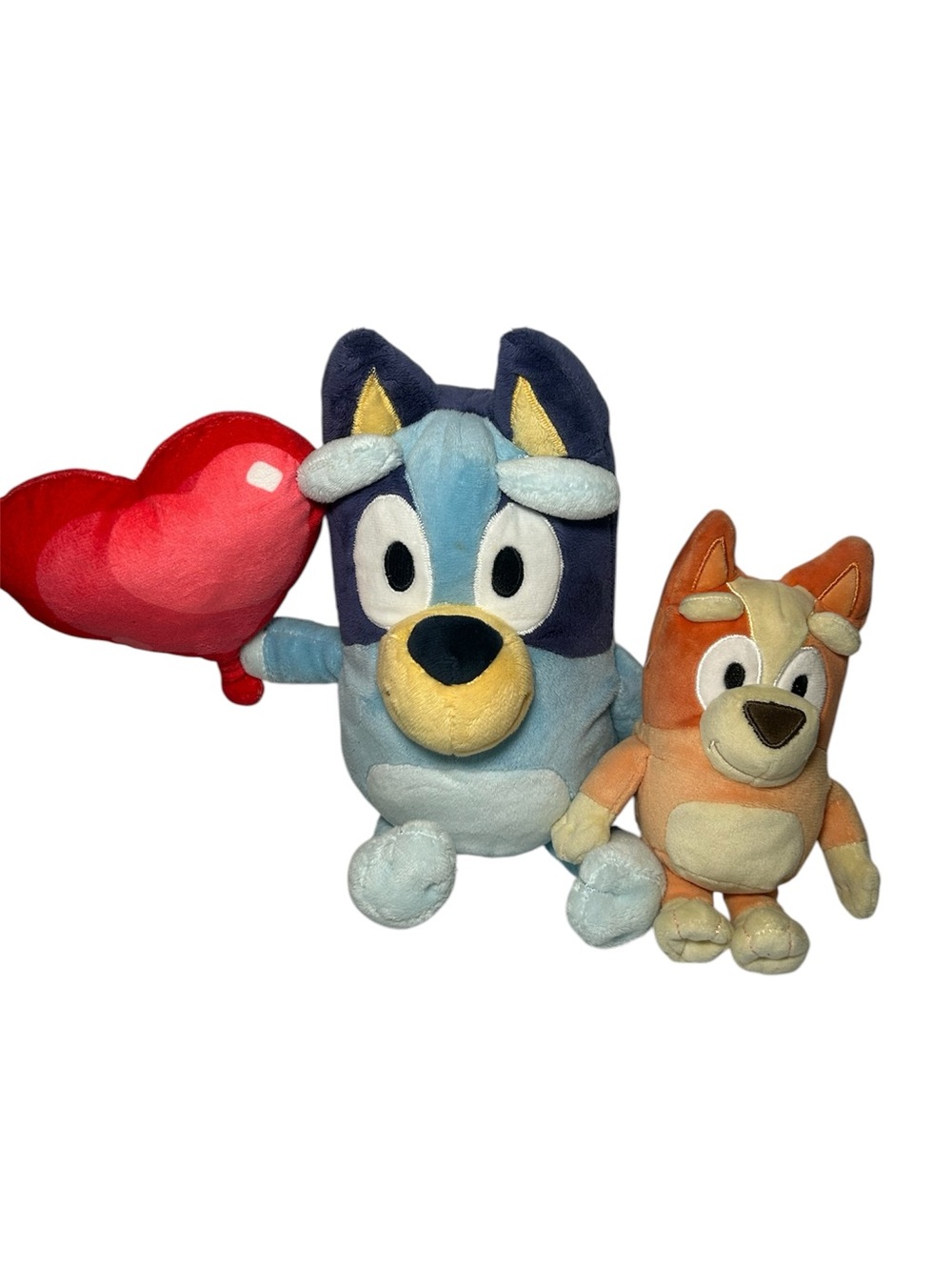 Lucy Plush Bluey Dog with Red Heart Bingo Orange Puppy Set